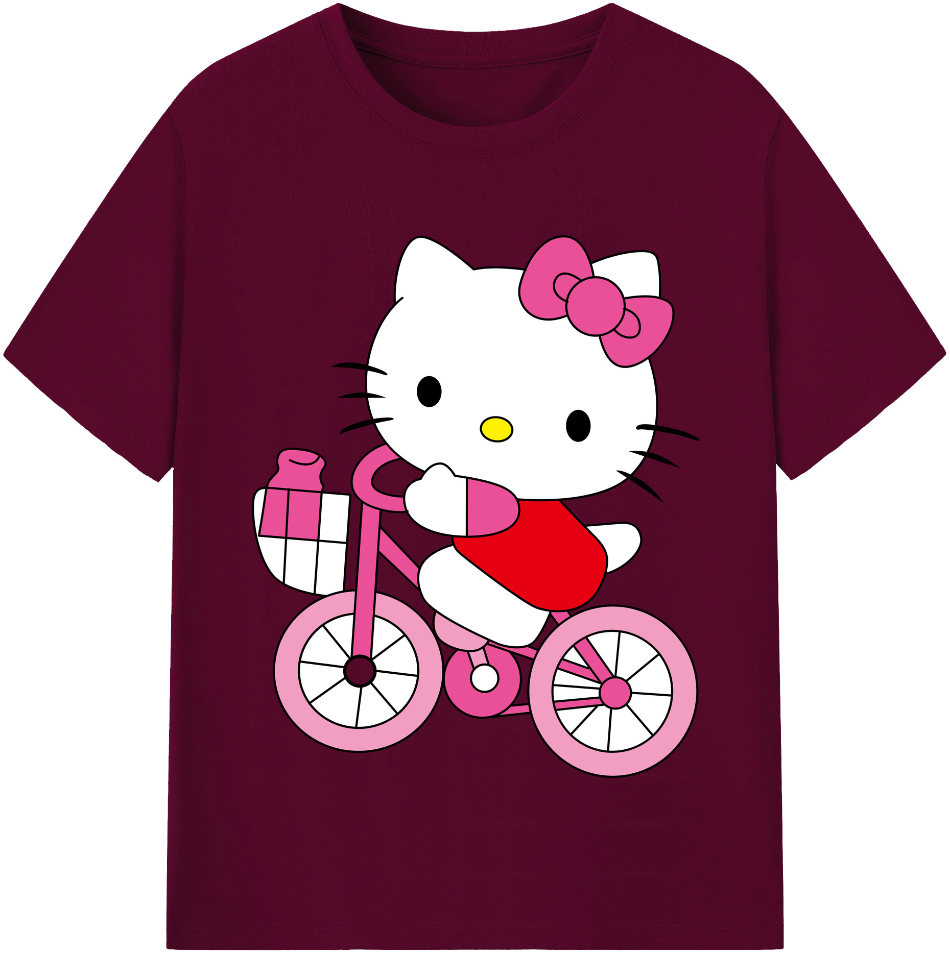 （画像用） Hello Kitty ハローキティ レディースカジュアルプリントTシャツ（綿100％）